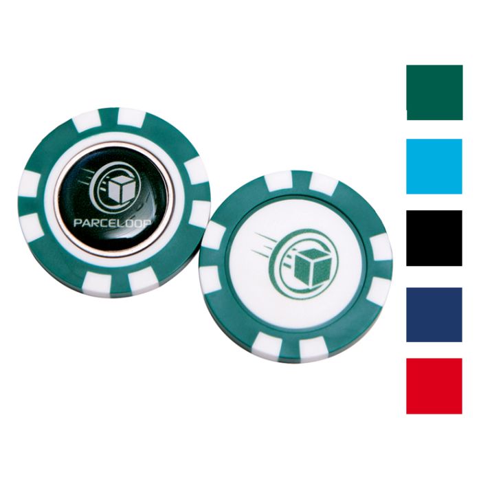 Plastic Poker Chip met golfbal marker