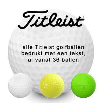 Titleist golfballen met tekstbedrukking
