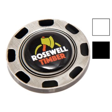 Metalen poker chip met golfbal marker